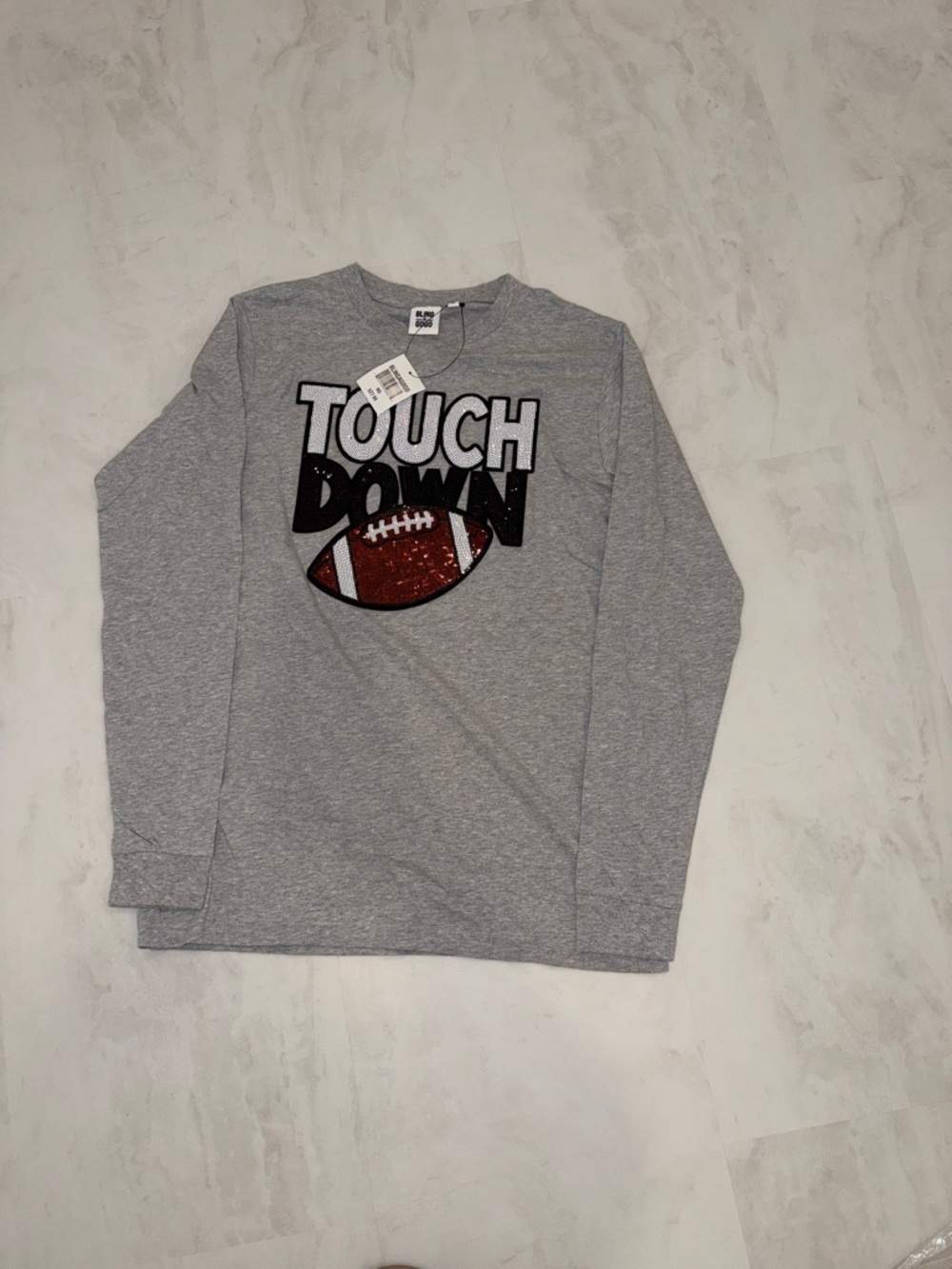 Bling A Gogo Gray Tee with Sequin 'TOUCH' Graphic